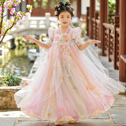 女童汉服2026春夏新款中国风超仙连衣裙儿童表演服襦裙公主裙古装