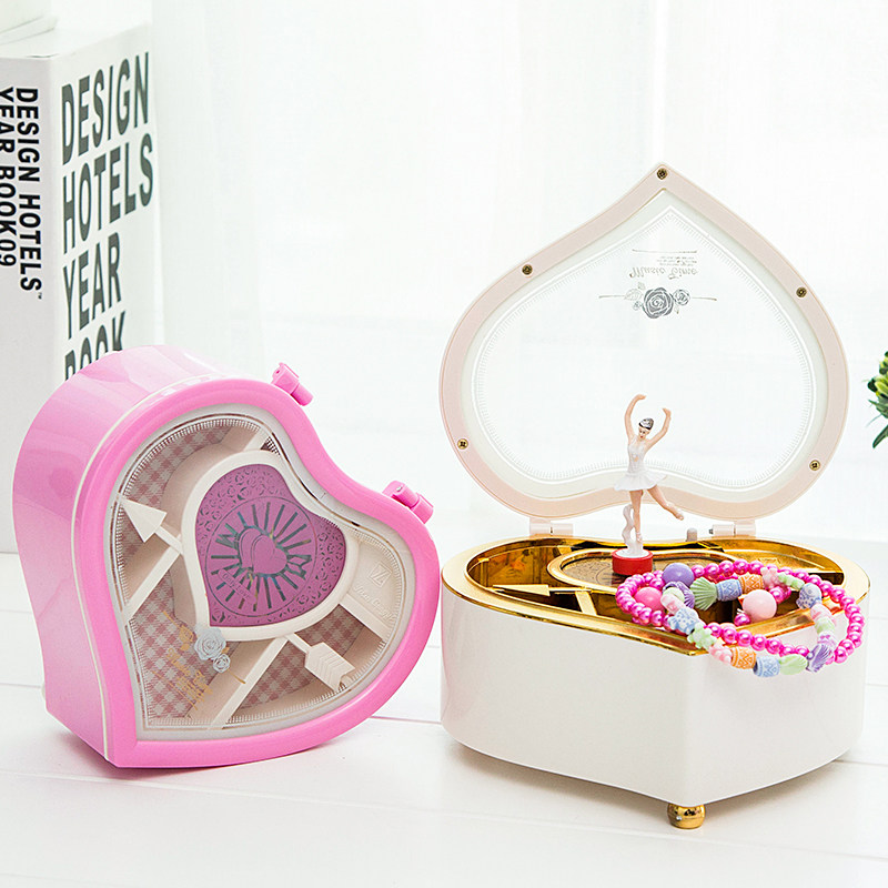 轻奢典雅浪漫心形跳舞芭蕾女孩八音盒音乐盒情人节生日礼物送女友,家居饰品,音乐盒,淘宝优惠券,粉丝福利购,淘宝优惠卷