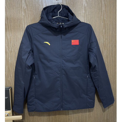 安踏正品国家队情侣保暖连帽棉服