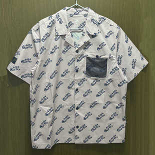 男女速干青年衬衣外套172238135 衬衫 安踏正品 夏休闲宽松印花短袖