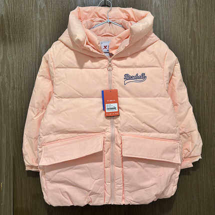 特步儿童正品冬加厚保暧羽绒外套女童运动羽绒服上衣678424194159