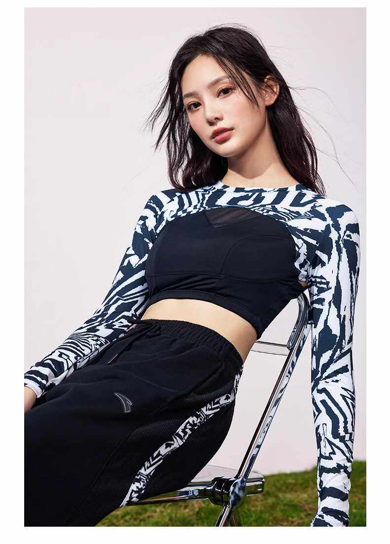 安踏女健身衣长袖T恤针织短款紧身跑步运动上衣瑜伽服162317402,运动服/休闲服装,健身衣,淘宝优惠券,粉丝福利购,淘宝优惠卷