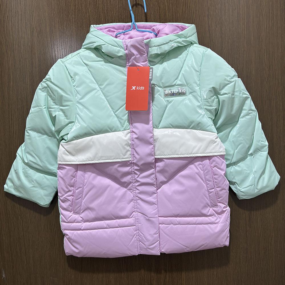 轻便儿童连帽正品羽绒服特步儿童