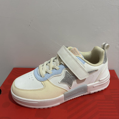 特步儿童秋魔术贴小白鞋女童板鞋