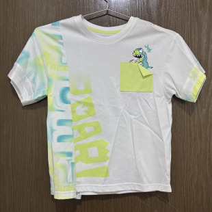 特步儿童正品 拼色潮流小男童T恤上衣677325013200 夏针织透气短袖