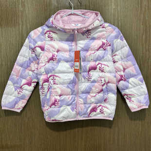 特步儿童正品 冬轻薄羽绒服女童可爱小熊连帽保暖棉衣678424193115