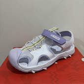 677214504806 女大童运动凉鞋 特步儿童正品 夏魔术贴镂空包头沙滩鞋