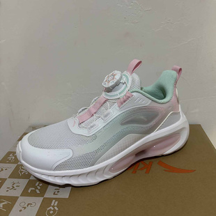 安踏正品夏季网面透气纽扣轻便减震男女童运动跑步鞋322425523R