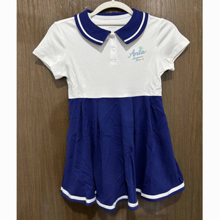 安踏儿童正品 女大童翻领潮流透气针织运动连衣裙362428301 夏季