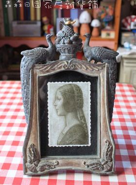 树脂法国人像相架摆件古董立体框
