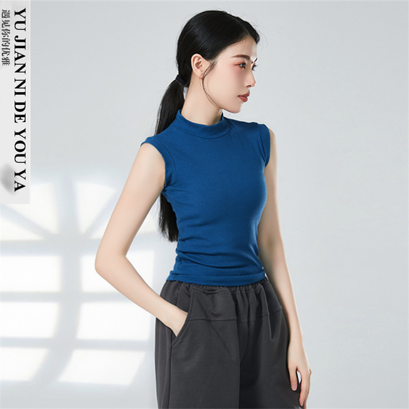 2025新款夏季日常可穿高领无袖现代舞蹈服成人练功服上衣女款背心