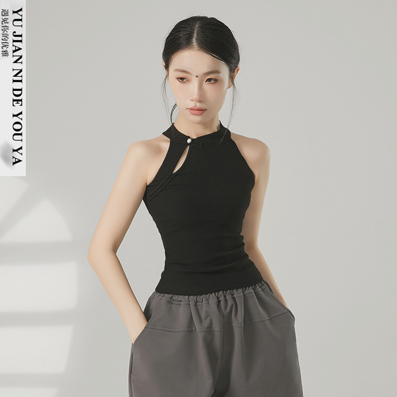 夏季黑色无袖现代舞中国舞古典舞蹈服成人练功服上衣女款新款背心