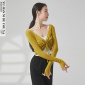 抽绳芭蕾舞现代舞服中国舞古典舞蹈服练功服上衣女外搭小坎肩罩衫
