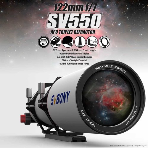 SVBONY SV550 APO大口径天文望远镜OTA主镜122mm F7 FPL51低色散