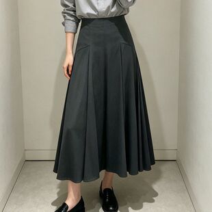 现货 CS女装标准版型A字长款半身裙深灰蓝色2026夏季1349182001