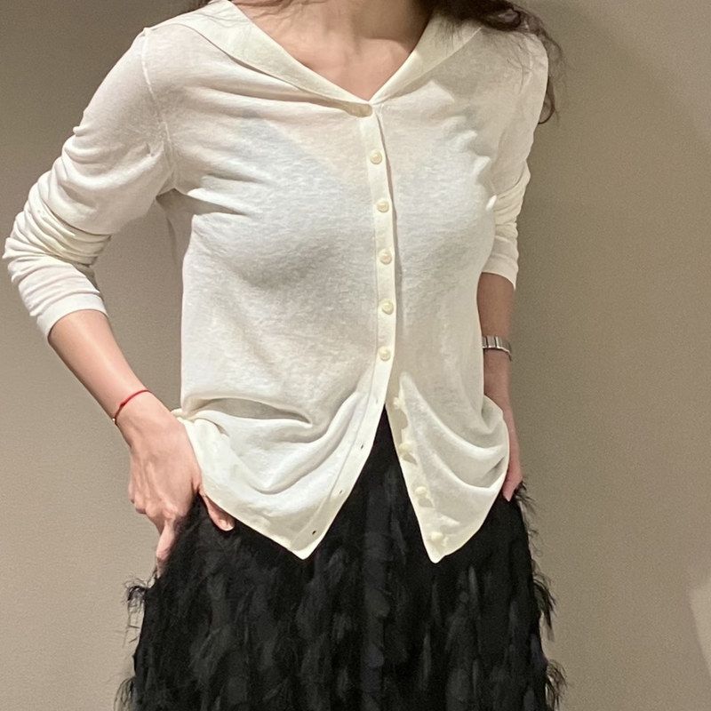 CS女装标准版型水手领长袖针织衫