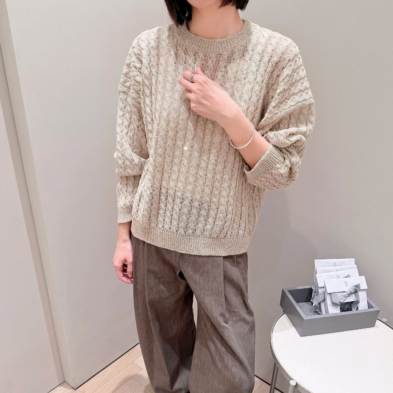 现货 轻奢风慵懒复古粗针松弛绞花麻花廓形长袖毛衣针织衫女秋