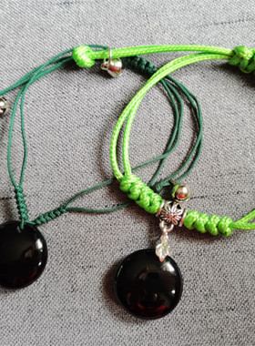 玛瑙棋手工编制手链铃儿响丁当