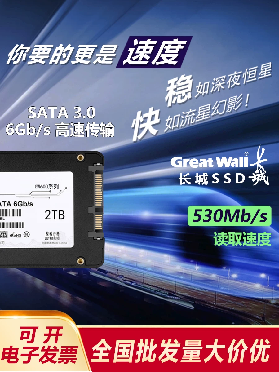 Great Wall genuine solid -state hard disk 1TB 2TB desktop notes high -speed SSD512G new solid -state hard disk wholesale