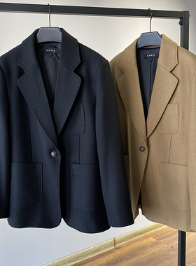 oldmoney优雅老钱风 全羊毛精纺三贴袋微收腰正肩西装西服外套