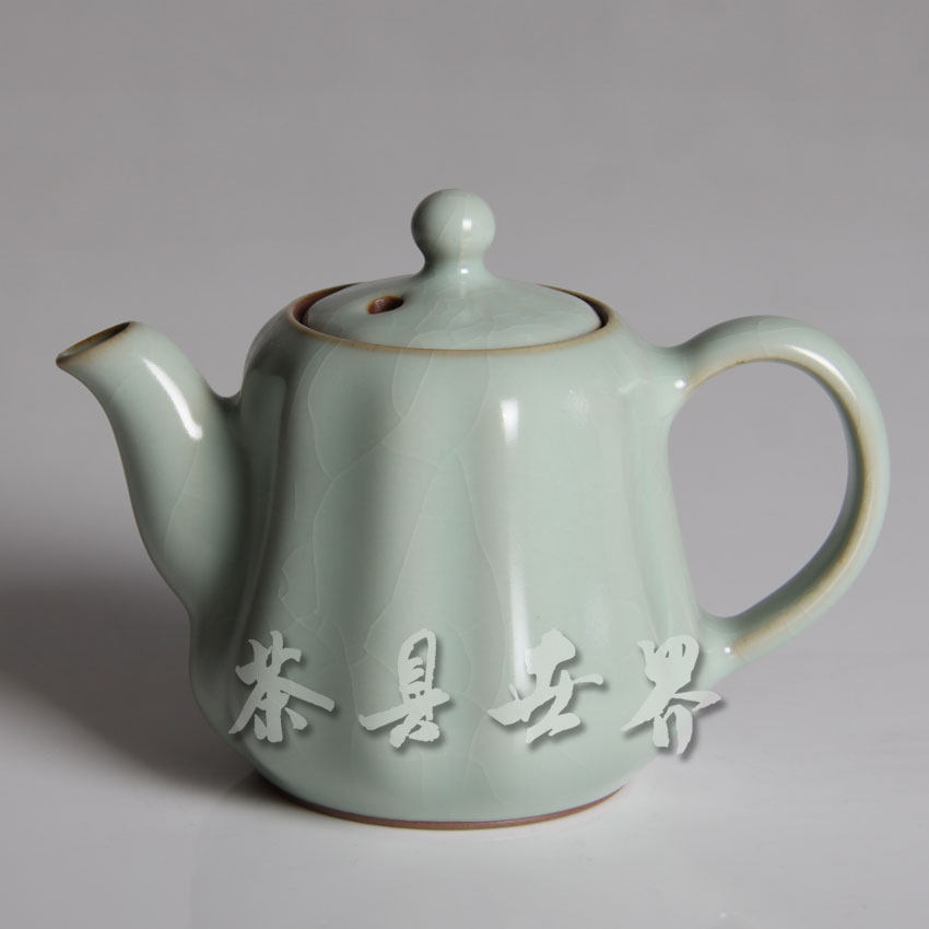 O问鼎汝窑鼎峰老款 棱线壶 天青色 仿宋开片汝窑瓷品茶杯子