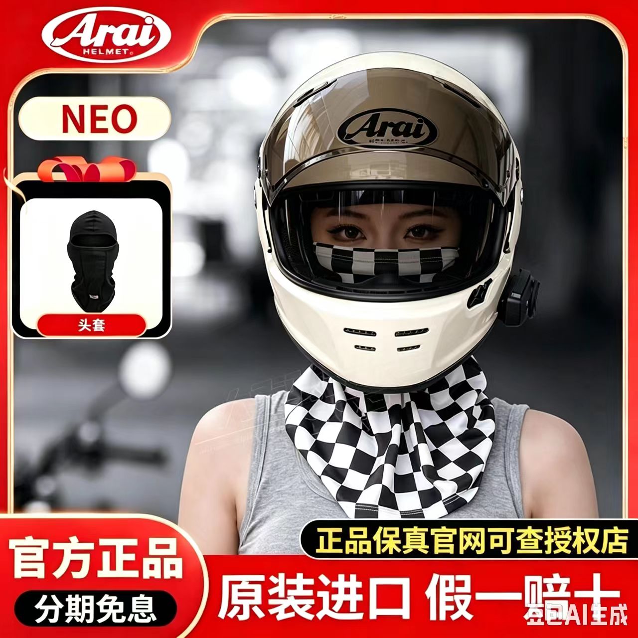 ARAI RAPIDE NEO日本进口摩托车复古头盔巡航机车全盔官方正品