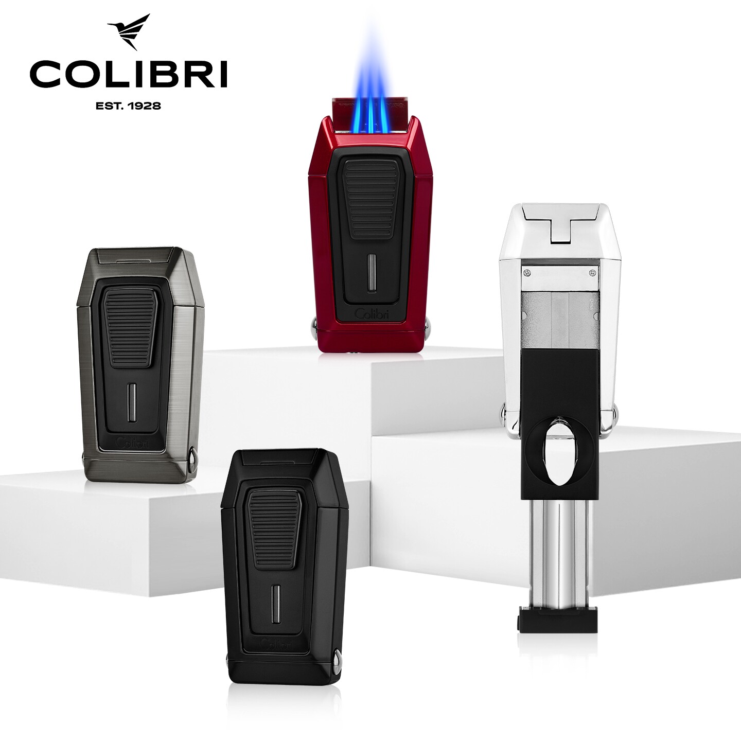 COLIBRI创意三火打火机带雪茄剪图片