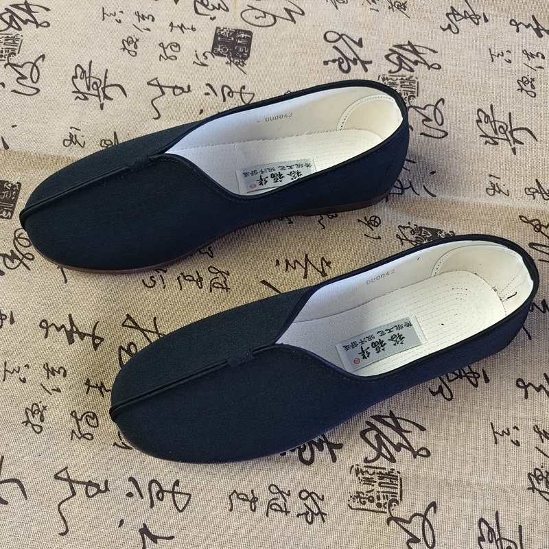 防滑圆口黑布鞋透气传统中式复古
