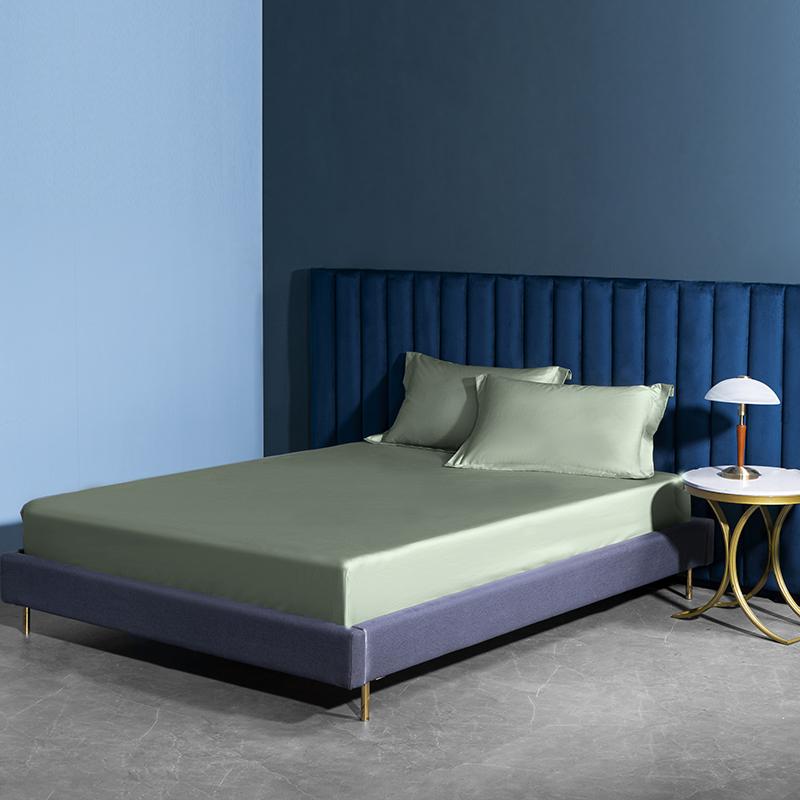 纯色大众床单长绒棉床笠三件套