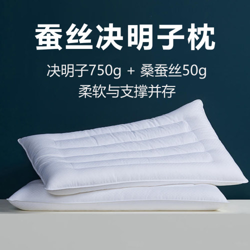 大众全棉蚕丝决明子枕头枕芯蚕丝