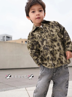 NEXT英国男童装正品26春男宝军绿色个性迷彩口袋宽版衬衫T恤套装