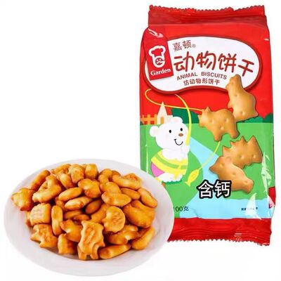 嘉顿动物饼干100g儿童趣味饼干磨牙棒辅食零食