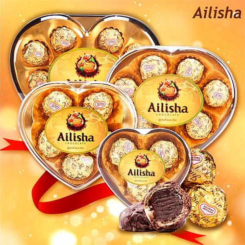 金色巧克力结婚伴手礼心形礼盒