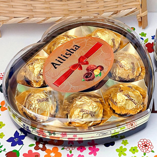 爱丽莎心形夹心巧克力8粒礼盒装 520情人节女生生日礼物喜糖零食