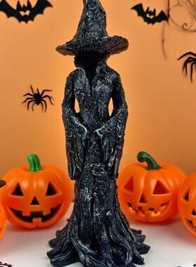 万圣节礼物魔法女巫雕像