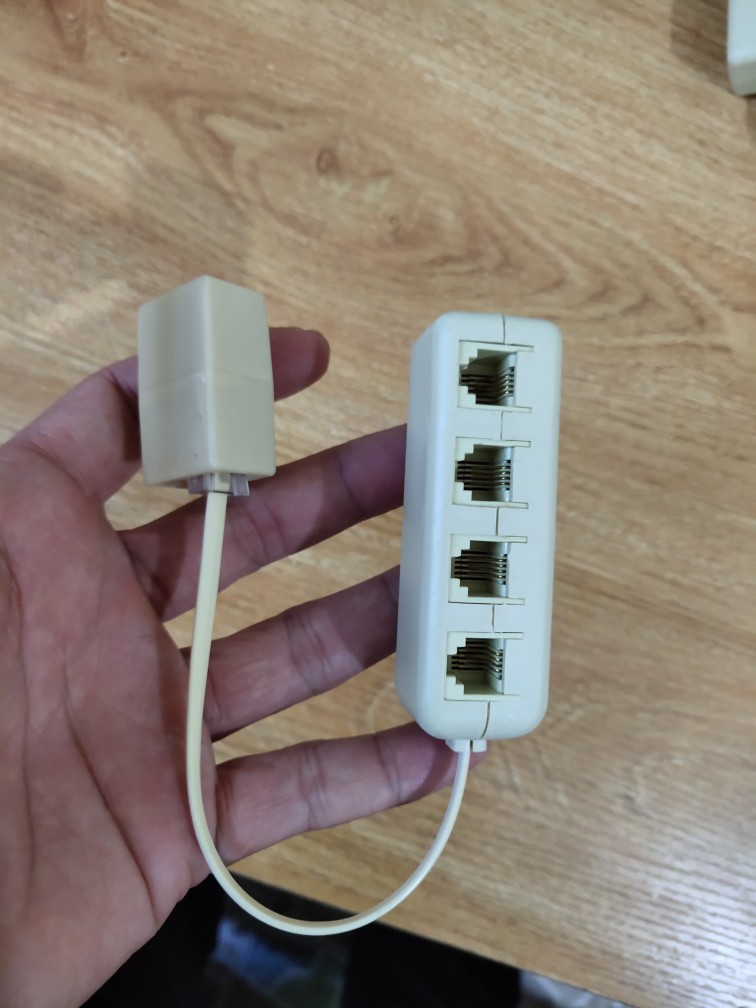 电话分线器一分四电话分机分配器 分线器含10cm长线分机分线器
