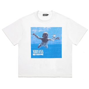 NIRVANA专辑男孩印花T恤复古摇滚涅磐乐队Grunge个性男女文艺