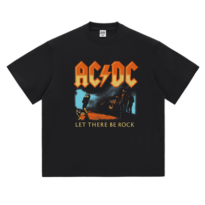 热石复古ACDC摇滚T恤LIVE乐队