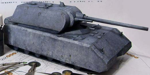 坦克世界纸模型二战德国鼠式(maus)重型坦克简易纸模型