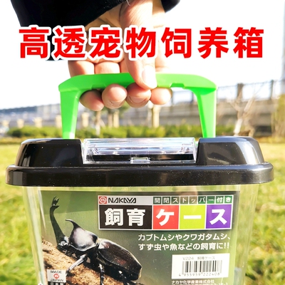 进口手提独角仙甲虫宠物饲养盒