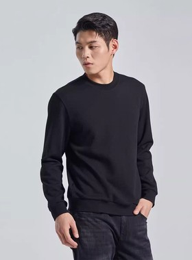 G4QTX8051 8052 8053Y利家春秋新款华夫格圆领休闲长袖卫衣T恤男