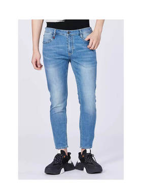 20XNZ21401利家男士夏季新款商务时尚低腰小脚休闲修身微弹牛仔裤