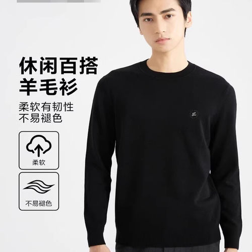 Q3DMS0031 0032S利家男装冬季新款柔软圆领修身长搭针织羊毛衫