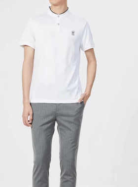 20XTX9681 9682 9542S利家男夏季新款休闲立领纯色帅气短袖T恤