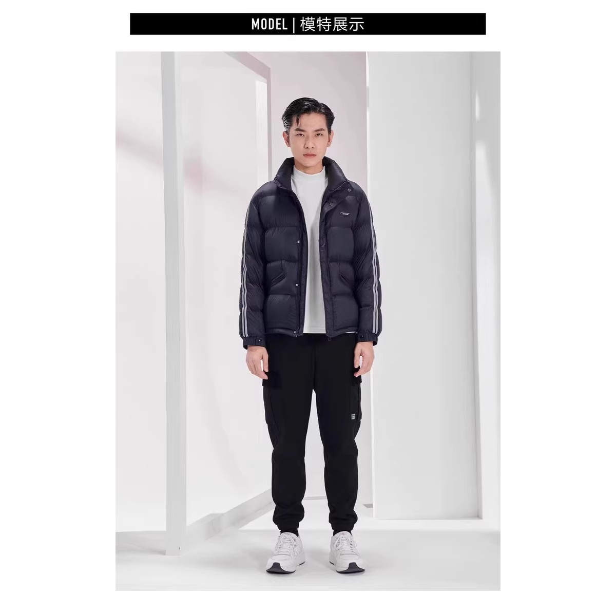 22DRF0321A利家男装冬季时尚保暖流行帅气立领舒适短款百搭羽绒服