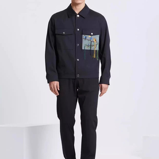 Q1CJK0011A利家时尚 翻领上衣透气外套男 潮流夹克休闲帅气百搭修身