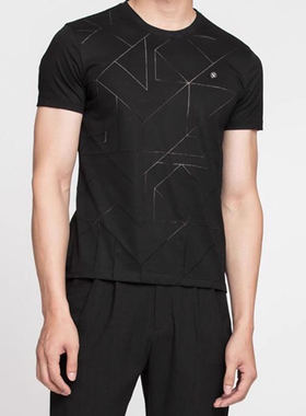 20XTX9131 9051 9081S男夏季新款圆领黑色修身百搭绅士短袖T恤