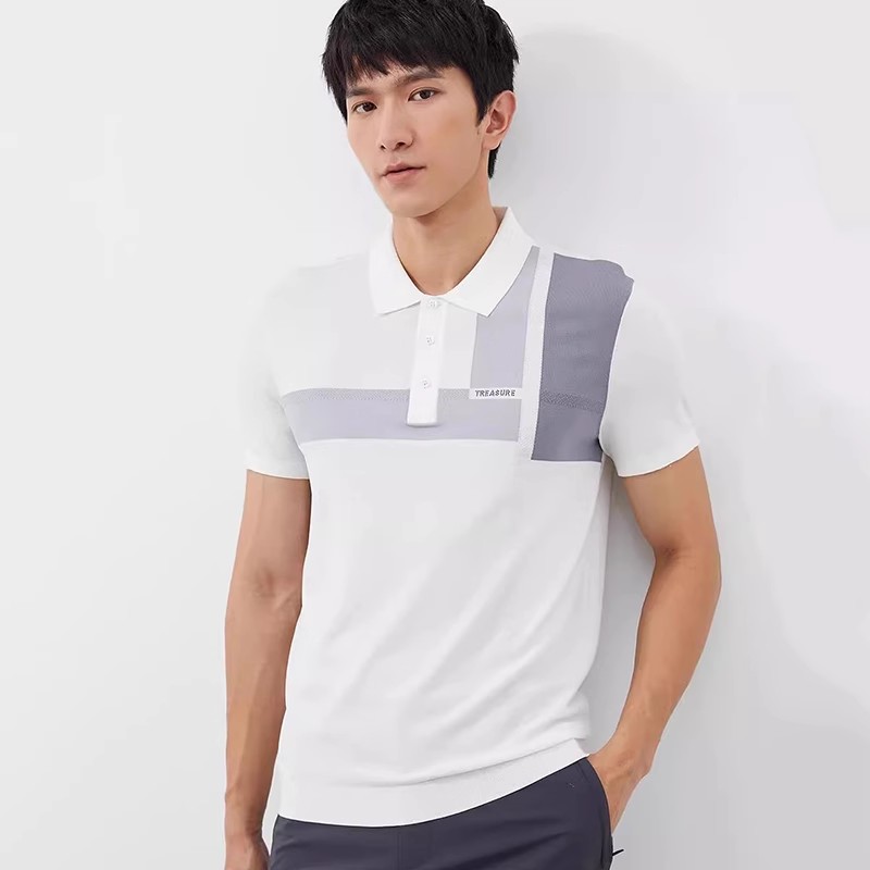 23XTX5071 5072 5073S利家夏时尚翻领撞色修身微弹短袖POLO衫男装