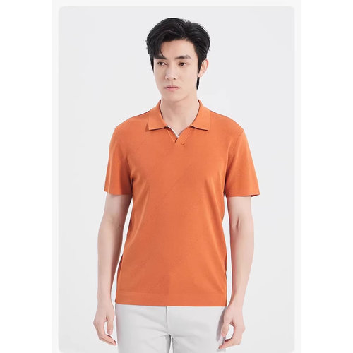 25XTX5161S  利家男装夏季新款纯色翻领时尚商务针织短袖T恤