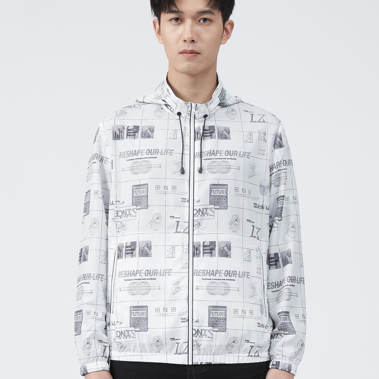 百搭连帽休闲夹克空调服男装